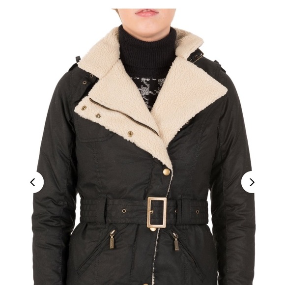 Barbour International Matlock Shearling jacket US size 4 - Picture 1 of 6